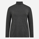 Tynd rullekrave bluse - Koksgrå