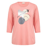 Fantastisk "Sibille" T-shirt med 3/4 ærme - Orange