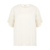 Fin T-shirt med blonde ærmer "Wa-Stella" - Sand