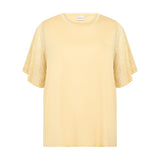 Fin T-shirt med blonde ærmer "Wa-Stella" - Gul