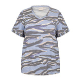 T-shirt i zebra print "Wa-Sarina" - Blå