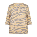 Zebra printet bluse "Wa-sarina" - Gul