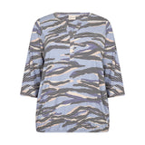 Zebra printet bluse "Wa-sarina" - Blå