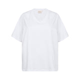 Basis bomulds T-shirt med V-hals "Verona" - Hvid