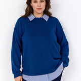 Bluse med fastsyet skjorte "Wa-Sabrina" - Blå