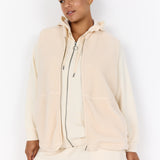 Lækreste plys vest med lynlås "Nettie" - Off-white