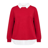 Bluse med fastsyet skjorte "Wa-Sabrina" - Rød