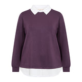 Bluse med fastsyet skjorte "Wa-Sabrina" - Lilla