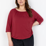 Bluse med rundhals "WA-Stella" - Wine