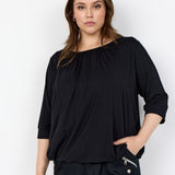 Bluse med rundhals "WA-Stella" - Sort