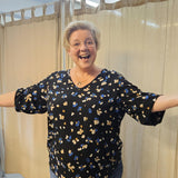 Bluse med 3/4 Ærme "Carpetrea" - Sort