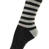 Stribet Alpaka strømpe - Grå