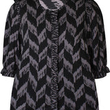 Smukkest viskose skjorte fra Zhenzi - Sort/Grå