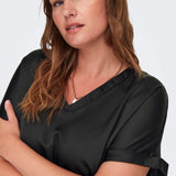 Satin top "CARBRYNJA" - Sort