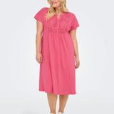 Kjole med broderie anglaise "Carsillah" - Rosa