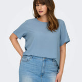 Skøn "Carvica" bluse i flot print - Lyseblå